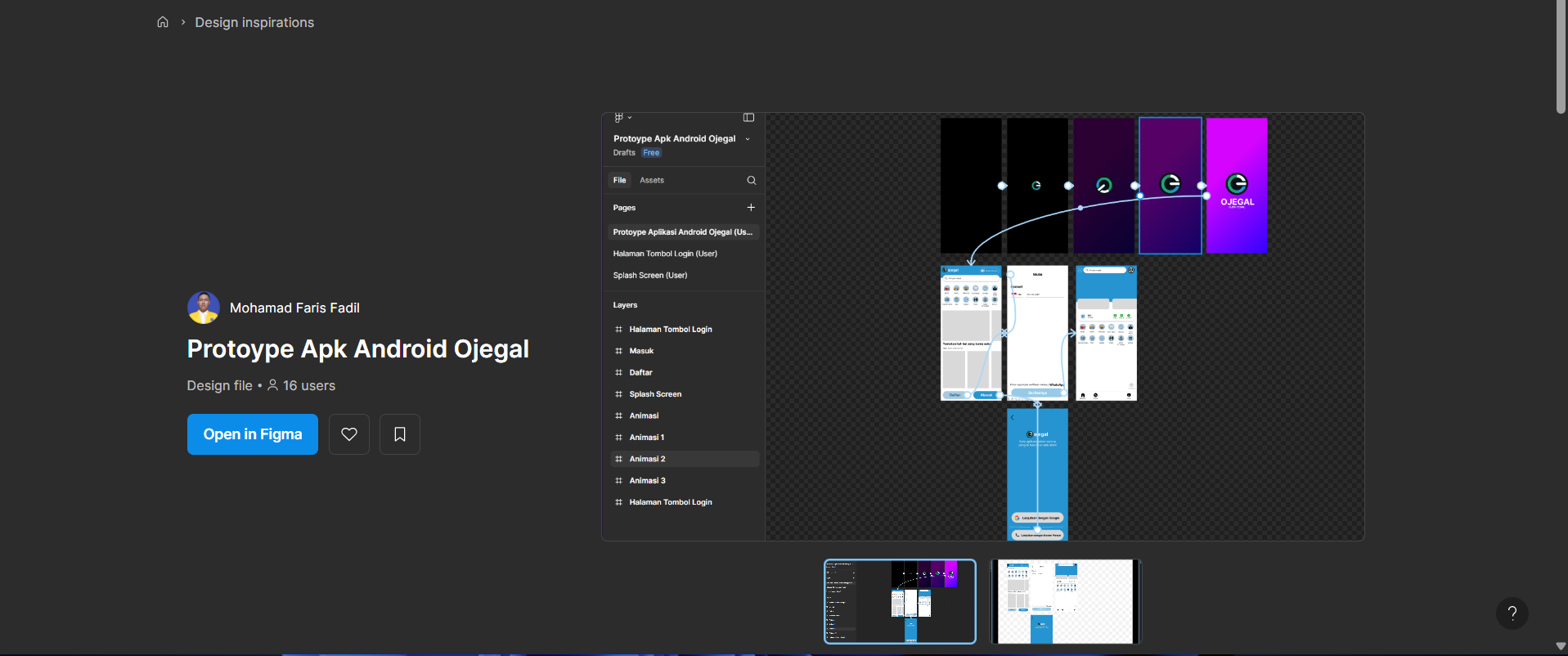 Design Figma Protype Ojegal (Ojek Tegal)